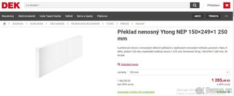Překlad Ytong NEP 150x249x1250 - 2