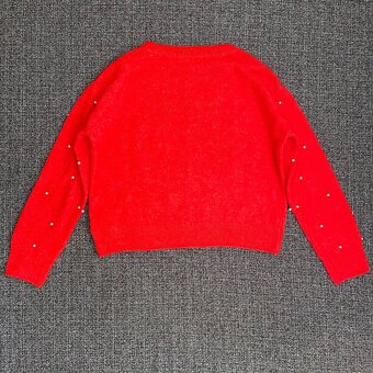 Dámský červený vánoční svetr H&M vel. XS/34-36 - 2