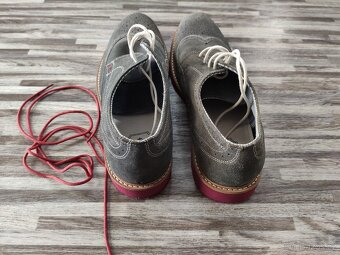 Modrošedé pánské kožené boty SMH - vel. 43 - 2