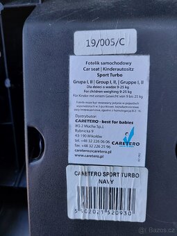 Autosedačka CARETERO 9-25kg bez isofix - 2