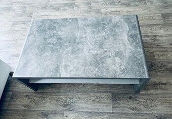Konferenční stolek - beton/bílý - 2
