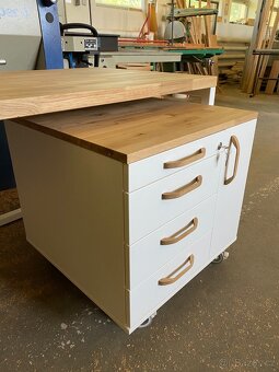 Kancelářský stůl + kontejner - BÍLÁ - 2