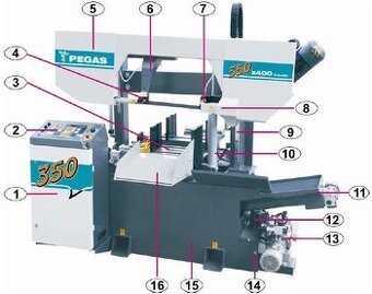 PEGAS AUTOMATICKÁ PÁSOVÁ PILA NA KOV HERKULES 350x400 - 2