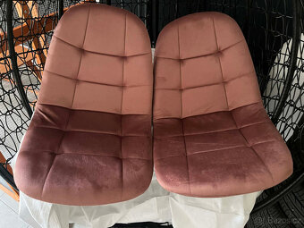 4 kusy semišových jídelních židlí - 2