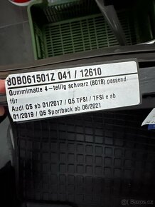 Gumové rohože audi Q5 2017+ - 2