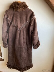 Pravý semišový kabát s kožešinou uvnitř - shearling coat - 2
