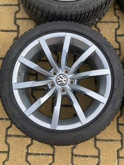 Alu disky 5x112 R18 VW Passat original Monterey + pneu - 2