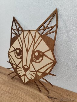 Dekorace - gravirovana hlava kočičky - 2