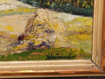 Obraz Schnurmacher, Šumavské žně, olej 52x65 - 2