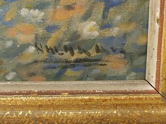 Obraz 1914 Sosny s mákem, olej na plátně 68x56 - 2