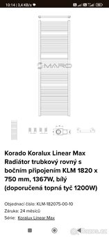 Radiátor trubkový rovný do koupelny - 2