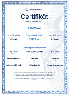 novela.cz – Doména na prodej s certifikátem hodnoty - 2