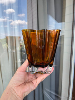 Rosenthal Křišťálová váza Flux Amber 14 cm, H. Paul - 2