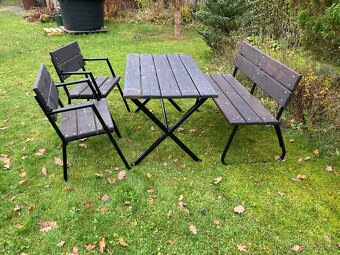 Zahradní set lavička stůl 2x židle - 2