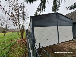 Plechové garáže-plechová garáž 6x8 sedlová střecha. - 2