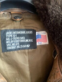 Letecka bunda USA,typ G-1,vel. XL Rezervace do 6 cervna - 2