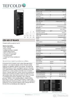 MODERNÍ PROSKLENÁ LEDNICE V ČERNÉ BARVĚ CÉV 425 BLACK TEFCOL - 2