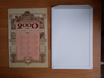 Plechová cedule kalendář Spořitelny r.2000 - 2