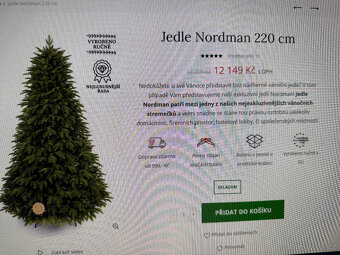 Prodám 3D 220 cm vánoční strom Jedle NORDMAN - 2