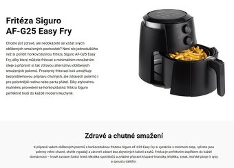 Horkovzdušná fritéza Singuro - Nová v záruce - 2