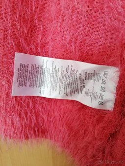 Dívčí růžový chlupatý kardigan/svetr 152/158 KIK 1-2x obleče - 2