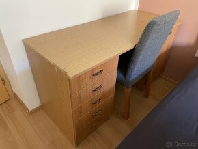 Psací stůl, počítačový stůl, dílenský stůl, olše - 2