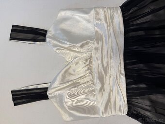 Plesové šaty, bílo-černé, velikost 38-40 - 2