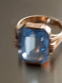 Starozitny prsten 14K drahokam topaz - 2