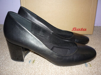 Černé lodičky Baťa, vel.38 z pravé kůže-balíkovna zdarma - 2