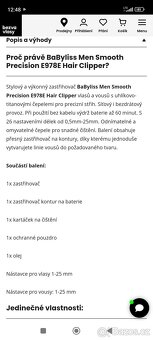 Zastřihovač vlasů a vousů Babyliss MEN E978E - 2