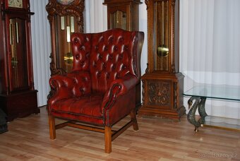 CHESTERFIELD-LEATHER-HIGH/BACK/WING CHAIR - 2