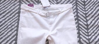 BÍLÉ ELASTICKÉ SKINNY RIFLE - JANINA - vel. 48 - 2