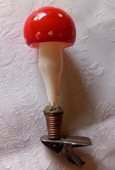 Vánoční ozdoba Muchomůrka na skřipci, RETRO - 2