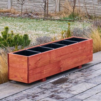 Dřevěné truhlíky na terasu - mahagon - 2