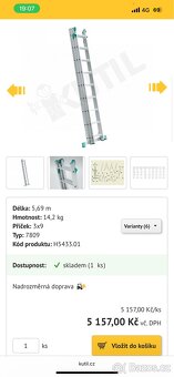 ŽEBŘÍK TROJDÍLNÝ 258/569CM EUROSTYL 3X9 - 2