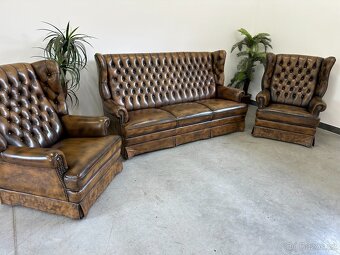 ♣Chesterfield 3+1+1 The Queen Anne ® Top "ušák" ♣ - 2