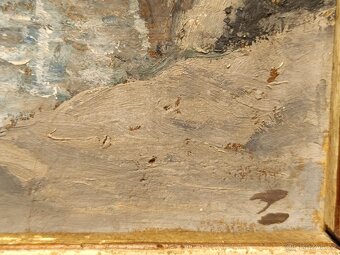 Obraz, Loďky u skal, olej 35x25 - 2