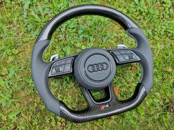 AUDI VOLANT KARBONOVY ZKOSENY s airbagom a RS padlami - 2