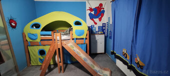 Domestav postel , dětský pokoj , pokojíček , zvýšené lůžko, - 2