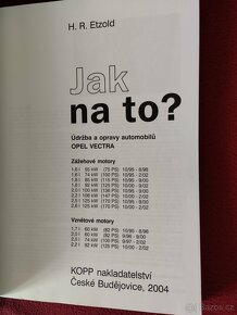 Kniha Opel vectra b ,,Jak na to?" - 2