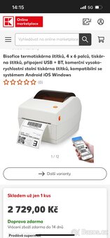 Nová termotiskárna štítků. - 2