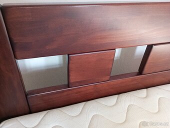 Velká masivní manželská postel tmavý dub - 2