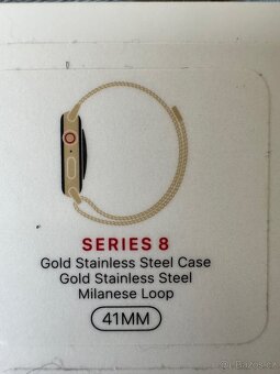 Apple hodinky, serie 8, Gold Stainless Steel Case - 2