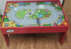 Hrací-dřevěný-herní-stůl-WOW-farma-zoo-hasiči-silnice-dům - 2