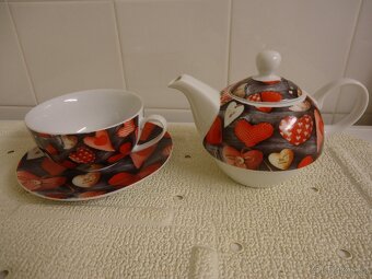 Čajová souprava se srdíčky Tea For One - NOVÁ - 2