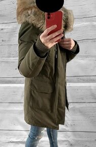 Zimní khaki parka CALVIN KLEIN vel. S/M - 2