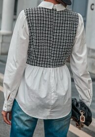 NOVÁ elegantní kostkovaná dámská halenka vel.S - 2