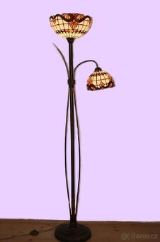 Stojací vitrážová lampa Tiffany -nová -2 stínidla 30 a 20 cm - 2