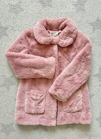 Chlupatkový růžový kabátek HM, vel. 140 - 2