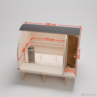 ZAHRADNÍ SUDOVÁ SAUNA 240cm DIY 2KR - 2